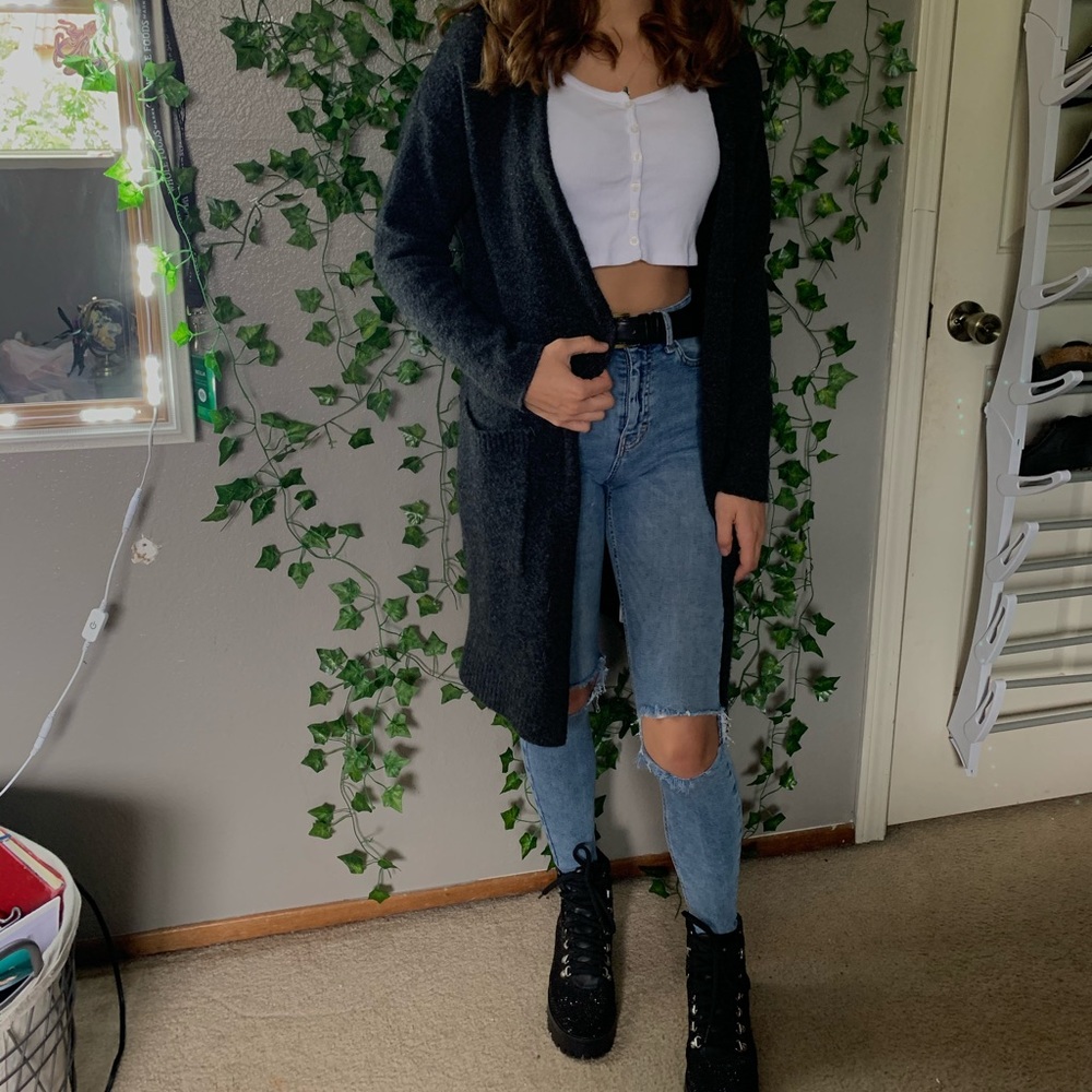 Long Dark Grey Cardigan